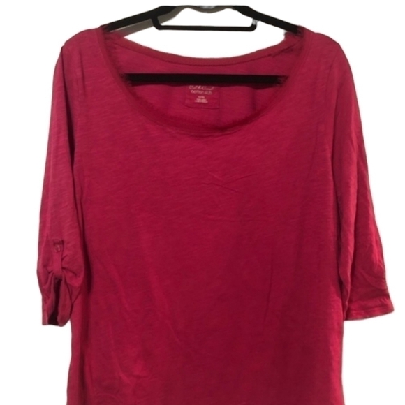 Lane Bryant size  14/16 pink fringe collar cool and casual cotton slub top - Picture 11 of 11